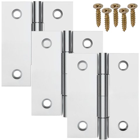 Dobradiça para Porta Jenala Armário 4x5cm Zincada Suporta até 10kg | Silvana | Kit 24 Un
