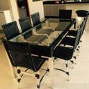 Ver imagem 3 de Conjunto de 8 Cadeiras e Mesa de Jantar Haiti Pedra Ferro