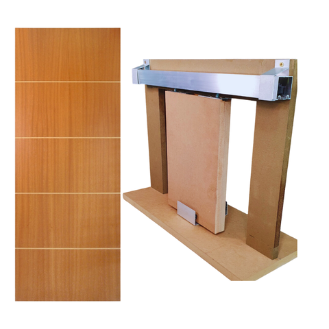 Kit Porta Madeira Frisada 4009 - 70x210 + Trilho Correr 1,40 Natural + Brinde