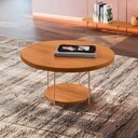 Ver imagem 2 de Mesa de Centro Redonda Mdf Pés Metálicos Sky Cinamomo - Hb Móveis