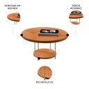 Ver imagem 3 de Mesa de Centro Redonda Mdf Pés Metálicos Sky Cinamomo - Hb Móveis