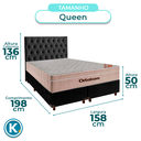 Ver imagem 2 de Conjunto Cama Box Preto Queen + Colchão Molas Ensacadas Airtech Ortobom + Cabeceira