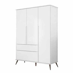 Guarda-roupa Roupeiro Melinda 100% Mdf 3 Portas e 2 Gavetas Branco - 1