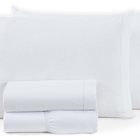 Jogo de Cama Montreal Casal Queen 4 Peças Percal 150 Fios 100% Algodão - Branco
