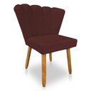 Ver imagem 3 de Kit 02 Cadeiras Poltrona Flor Veludo Pés Palito Castanho - Pallazio Marsala