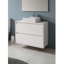Ver imagem 2 de Gabinete para Banheiro com Cuba e Espelheira com Led 80cm Mdf Branco Dubai - On Móveis