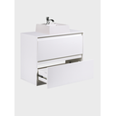 Ver mais imagens de Gabinete para Banheiro com Cuba e Espelheira com Led 80cm Mdf Branco Dubai - On Móveis