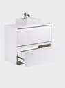 Ver mais imagens de Gabinete para Banheiro com Cuba e Espelheira com Led 80cm Mdf Branco Dubai - On Móveis