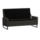 Ver imagem 2 de Recamier Bau Paris Base de Metal 1,40m Linho Preto - Inova Decorações
