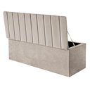 Ver imagem 1 de Calçadeira Baú Casal Carla140cm Suede Bege