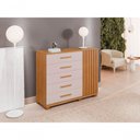 Ver imagem 4 de Cômoda 5 Gavetas 1 Porta 122cm Paris - Benetil Cinamomo-off White