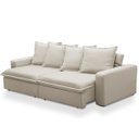 Ver imagem 2 de Sofá 3 Lugares Retrátil e Reclinável 235cm com Molas Ensacadas Erick - Veludo Bege