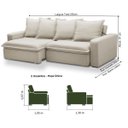 Ver imagem 7 de Sofá 3 Lugares Retrátil e Reclinável 235cm com Molas Ensacadas Erick - Veludo Bege