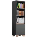 Ver imagem 4 de Rack com Estante em Mdp Quitidá Grafite com Siena