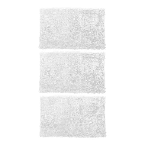 Jogo 3 Tapetes Bolinha Antiderrapante Banheiro 38x58cm Branco