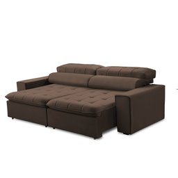 Sofá Retrátil e Reclinável Atenas 2 Lugares Marrom Escuro 160cm - Megasul - 3