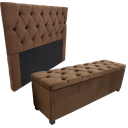 Ver imagem 3 de Kit Baú New 140cm e Cabeceira com Fixação no Box de 140x117cm na Cor Marrom