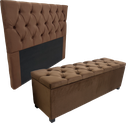 Ver imagem 3 de Kit Baú New 140cm e Cabeceira com Fixação no Box de 140x117cm na Cor Marrom