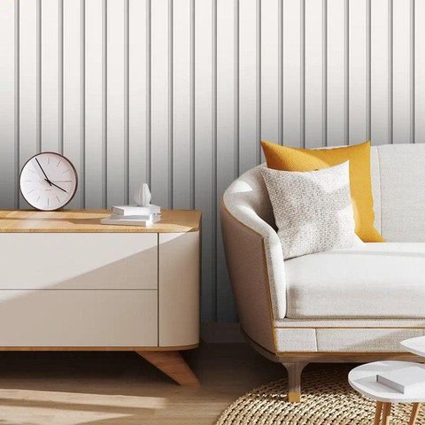 Papel de Parede Adesivo Ripado Branco Encantador Gh Papel de Parede 2,5m