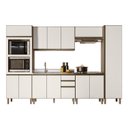Ver imagem 2 de Cozinha Modulada 6 Peças 3 Gavetas Torre Quente 100% MDF Catarina Bege/Carvalho Nature/Off White Cetim