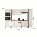 Ver imagem 3 de Cozinha Modulada 6 Peças 3 Gavetas Torre Quente 100% MDF Catarina Bege/Carvalho Nature/Off White Cetim