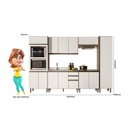 Ver imagem 5 de Cozinha Modulada 6 Peças 3 Gavetas Torre Quente 100% MDF Catarina Bege/Carvalho Nature/Off White Cetim