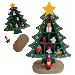 Arvore Natal Madeira Natalina Decoraçao Papai Noel Boneco De Neve Enfeite Ornamentaçao Mesa Estante 