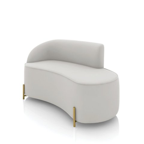 Sofá 2 Lugares Orgânico 140cm Pé Dourado Morgan Veludo D03 - D’Rossi