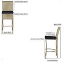 Ver imagem 3 de Kit 5 Banquetas Roma Alumínio Tecido com Encosto Fixo Fendi Trama Original