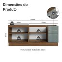 Ver imagem 3 de Armário de Cozinha Compacta 200 Cm Rustic/cinza Lux Madesa 05