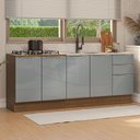 Ver imagem 1 de Armário de Cozinha Compacta 200 Cm Rustic/cinza Lux Madesa 05