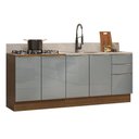Ver imagem 2 de Armário de Cozinha Compacta 200 Cm Rustic/cinza Lux Madesa 05
