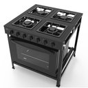Ver imagem 3 de Fogão Industrial 4 Bocas Baixa Pressão Com Forno Realce Bivolt Cr221 Preto Preto 127/220