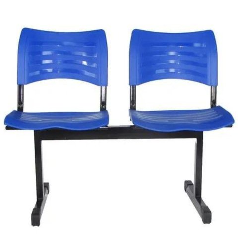 Cadeira Longarina Iso Plastica 2 Lugares Azul Popmov Longarina Iso 2 Lugares