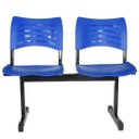 Ver imagem 1 de Cadeira Longarina Iso Plastica 2 Lugares Azul Popmov Longarina Iso 2 Lugares