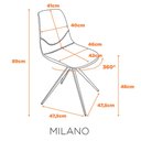 Ver imagem 7 de Kit 4 Cadeiras Giratória Milano Fratini em Poliuretano (pu) Cor Caramelo Base em Aço Preto