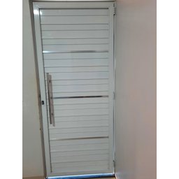 Porta de Alumínio Lambri Simples 210x60 C/ Puxador Completa - 2