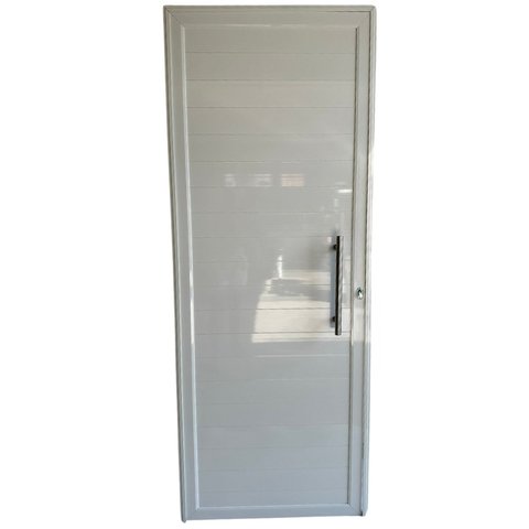 Porta de Alumínio Lambri Simples 210x60 C/ Puxador Completa