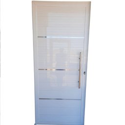 Porta de Alumínio Lambri Simples 210x60 C/ Puxador Completa - 3