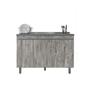 Balcão Gabinete de Pia sem Tampo 120cm 3 Portas Manu - Ajl Móveis Ajl-móveis Rustico