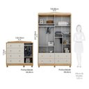 Ver imagem 3 de Quarto de Bebê Guarda-Roupa e Cômoda Janelados em MDF Maya Provençal Yescasa