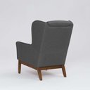 Ver imagem 5 de Poltrona Decorativa Realeza Base Madeira Linho Chumbo - Larbelle