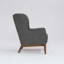 Ver imagem 7 de Poltrona Decorativa Realeza Base Madeira Linho Chumbo - Larbelle