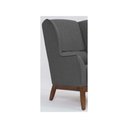 Ver imagem 4 de Poltrona Decorativa Realeza Base Madeira Linho Chumbo - Larbelle