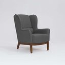 Ver imagem 3 de Poltrona Decorativa Realeza Base Madeira Linho Chumbo - Larbelle