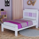 Ver imagem 1 de Cama de Solteiro 100% MDF 117x95,8cm Marina Branco/Lilás