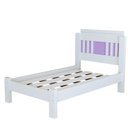 Ver imagem 2 de Cama de Solteiro 100% MDF 117x95,8cm Marina Branco/Lilás