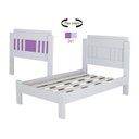 Ver imagem 4 de Cama de Solteiro 100% MDF 117x95,8cm Marina Branco/Lilás