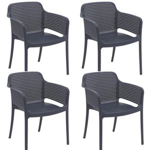 Kit 4 Cadeiras Tramontina Gabriela em Polipropileno e Fibra de Vidro Azul Navy 92151030