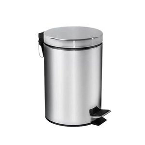 Lixeira Aço Inox Platina com Pedal e Cesto Interno 3 Litros - Mek